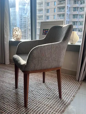Grey beige dining chairs x2
