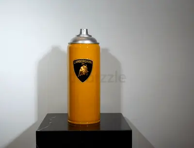 Lamborghini-Inspired Spray Can Sculpture – Yellow & Silver