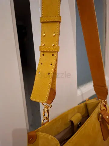 Pianigiani Tan and Yellow Suede Shoulder Bag with Detachable Strap