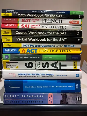 Collection of SAT/ACT Prep & Academic Textbooks (Geography, Math, Intro Calc)