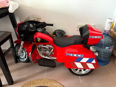 Red Police Ride-On Electric Toy Motorcycle for Kids