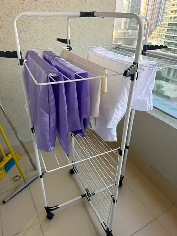 Foldable Multi-tier Clothes Drying Rack - White, Lightweight