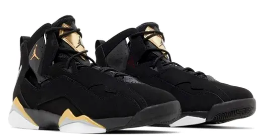 Jordan True Flight Black Metallic Gold