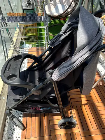 Grey double stroller and Bassinet Stroller - used, folds compact. Price inclusive for all Items