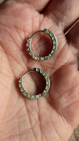 B Hoop Earrings 18K WhiteGold