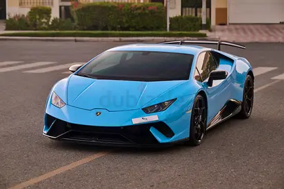 Baby blue 2018 Lamborghini Huracan LP 640-4 Performante | GCC Specs