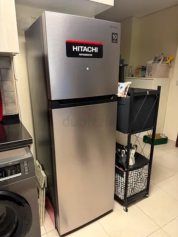 Hitachi 380L Double Door Fridge, No Frost, Inox (10-year inverter compressor warranty)