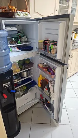 Medium double-door refrigerator with freezer - used, working
