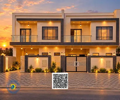 For sale: 5-bedroom villa with a roof terrace in Al Helio 2, Ajman—price includes registration fees.