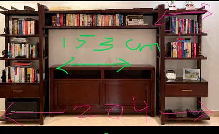 Tv cabinet and bookshelf from crate and barrel