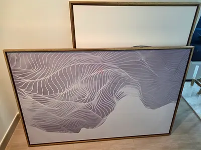 Large Modern Abstract Framed Wall Art (Set of 2) - Neutral Tones
