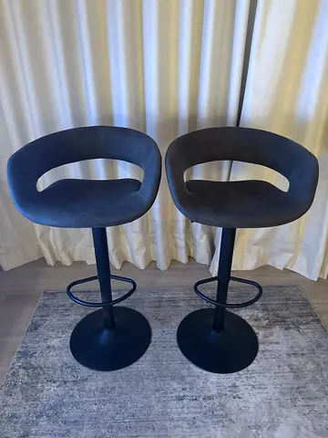 Set of 2 Dark Grey Swivel Bar Stools
