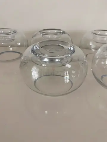 Set of 6 Glass Tealight Candle Holders