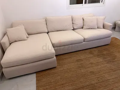 Crate&Barrel Lounge Deep feather filled L Shape Sofa Beige