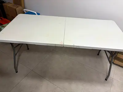 Foldable Plastic / Metal Long Table — White. 2 units available. Price per unit. 72x154cm