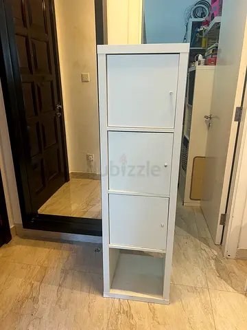 IKEA kallax White Wall-Mounted Storage Cabinets with Drop-Down Doors (Set of 3)