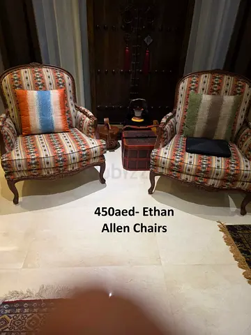 Pair of Ethan Allen Upholstered Accent Chairs