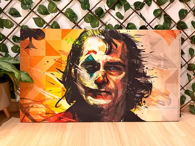 Framed Joker (Joaquin Phoenix) Pop Art Canvas Print