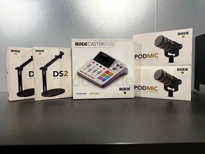 Brand New Sealed Complete Podcast/Studio Bundle – RodeCaster Duo, PodMics & Accessories