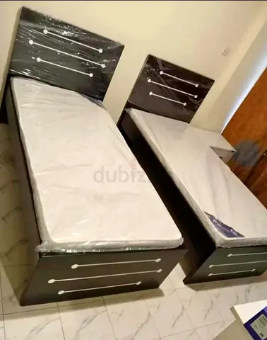 🛏️ Heavy Duty MDF Wood Single Bed with Mattress for Sale