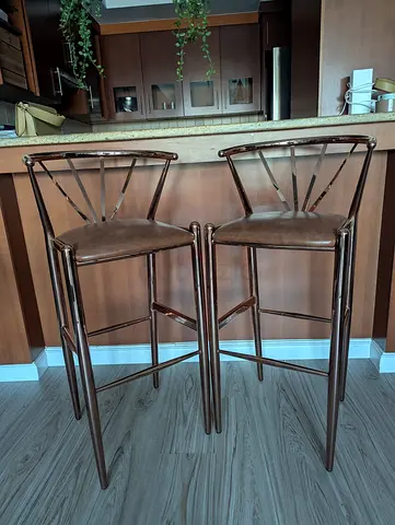 2 Rose Gold Art Deco Bar Stools – IDdesign
