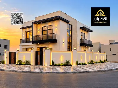 زاوية شارعين | 5 غرف ماستر | طابقين وروف | تصميم استثنائي وموقع مميز | شامل رسوم التسجيل والتمليك