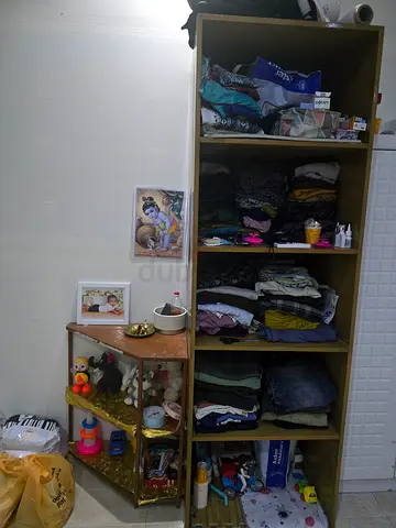 Tall Open Wooden Wardrobe / Storage Shelf - Good Condition