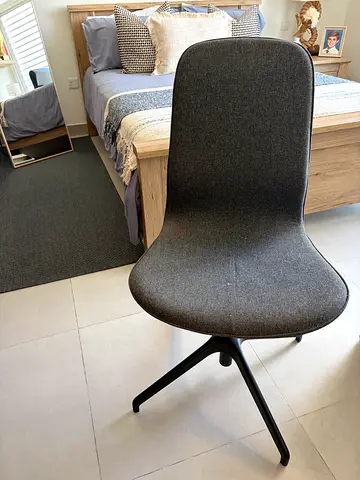 Modern Grey Fabric Dining/Study Chair with Metal Legs