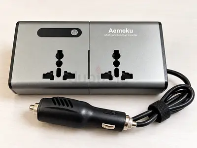 Aemeku 200W Car Power Inverter with 4 USB Ports & Dual AC Sockets
