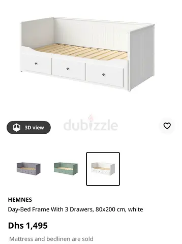 IKEA day bed with storage and mattress