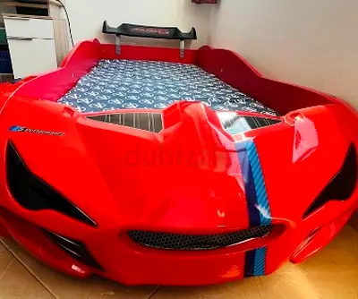 Red Sports Car Toddler Bed with Mattress — Good Condition
