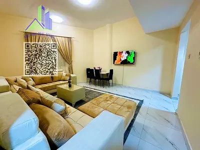 Two bedrooms and a living room, furnished - monthly rent - Ajman Corniche *Open view