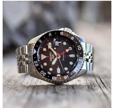Seiko 5 Sports Automatic GMT Watch (SSK001) – Black Dial Stainless Steel