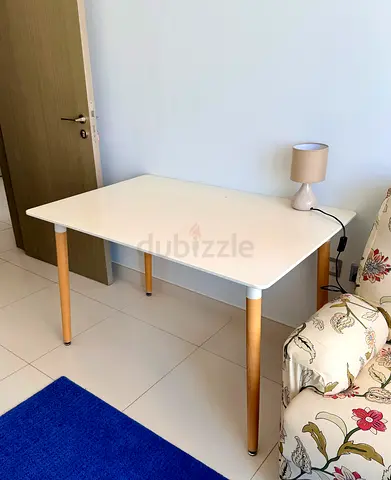 White Scandinavian Table 120×80 | Wooden Legs (Desk/Dining)