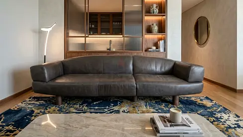 Looks Like a new Marina home real Leather 4 Seater Sofa