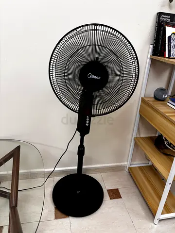 Black Midea Pedestal Fan - Good Condition