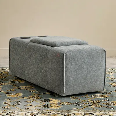 New Cecile Fabric Media Console with USB and Speakers