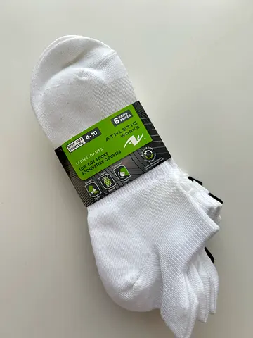 Pack of white ankle sports socks - new (6 pairs)