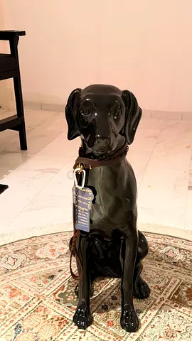 Ceramic Black Dog Statue Decorative Figurine (Large)
