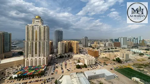 For Annual Rent in Ajman – Gulfa Towers Enjoy living in a one-bedroom apartment with a living room, featuring a distinctive view of the Clock Tower