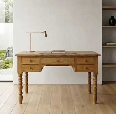 West Elm Wooden desk with 3 Drawers