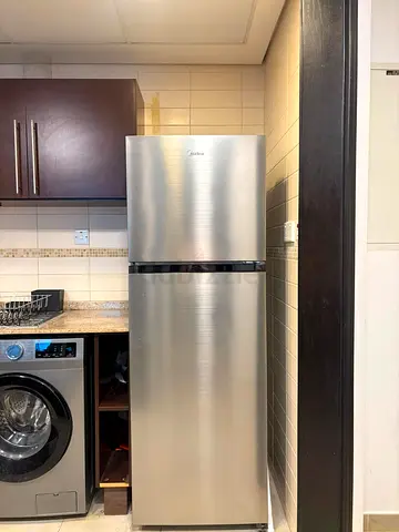 Midea Stainless Steel Top Freezer Refrigerator - Good Condition