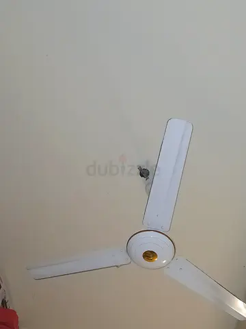 Used white 3-blade ceiling fan - working condition