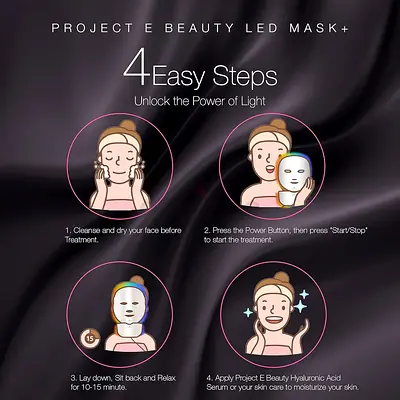 Project E Beauty Photon Skin Rejuvenation Face & Neck Mask | Wireless LED Photon Red Blue Green Ther
