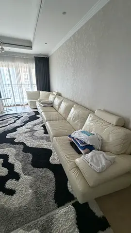Leather sofa + coffee table