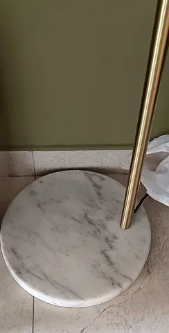Marble base floor lamp with brass stem — good condition
