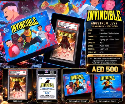 Invincible Angstrom Levy SDCC Gold Signagraph PSA 9 MINT - Limited Boxed Set