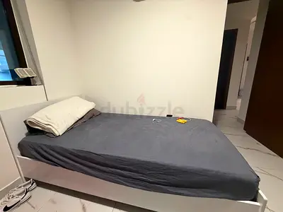 Single platform bed frame- - simple white design (mattress NOT included)