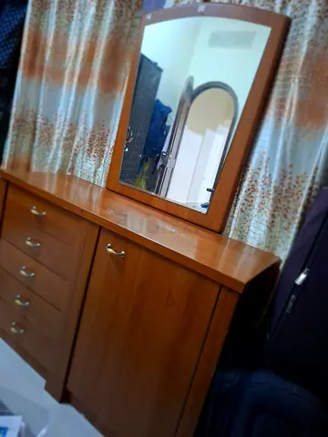 Wooden Dresser with Mirror and Drawers - Good Condition