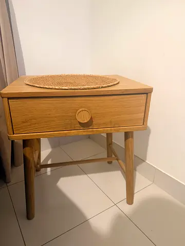 2 Solid Wood Single Drawer Side Table / Bedside Table in Light Oak
